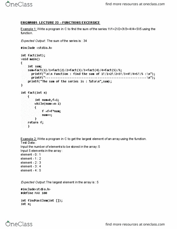 ENGM 1081 Lecture Notes - Lecture 23: Scanf Format String cover image