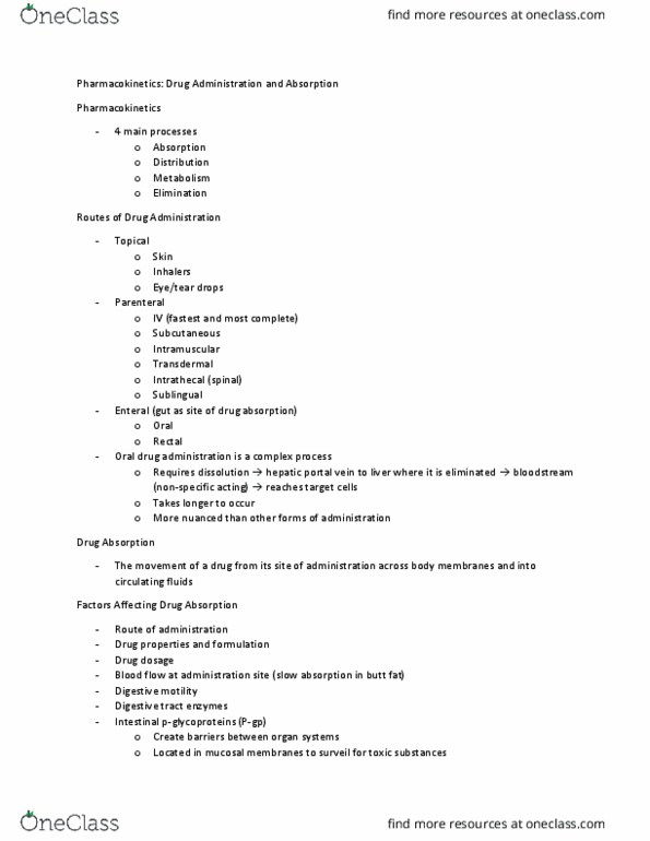 HTHSCI 2H03 Lecture Notes - Lecture 1: Portal Vein, Gastrointestinal Tract, Excipient thumbnail
