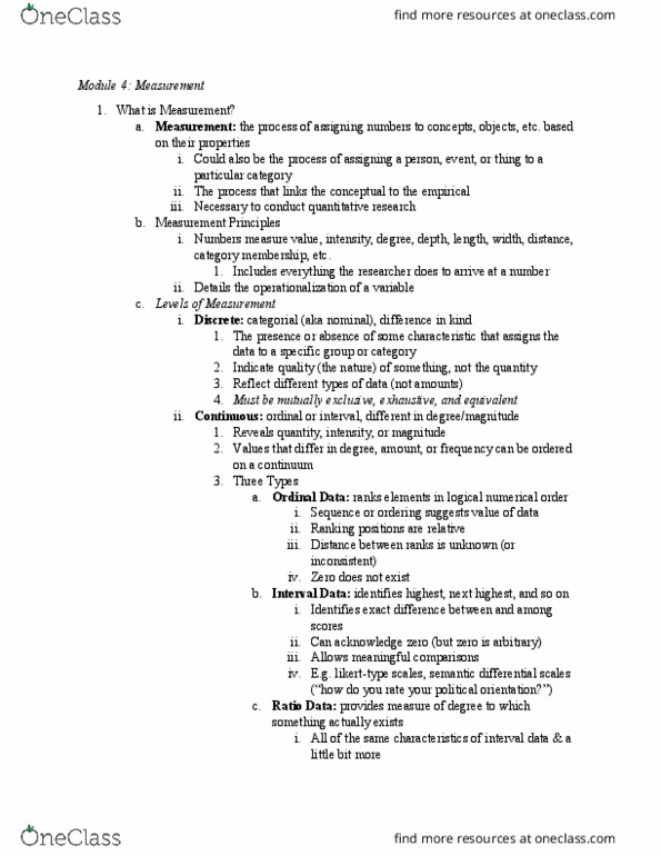 COMM 228 Lecture Notes - Lecture 4: Semantic Differential, Ecological Validity, Internal Validity thumbnail