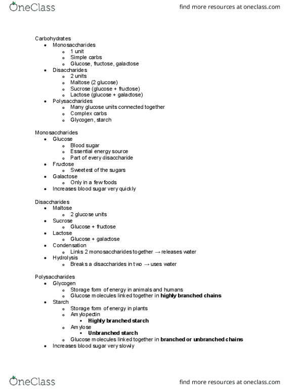 11:709:255 Lecture Notes - Lecture 1: Essential Energy, Blood Sugar, Galactose thumbnail