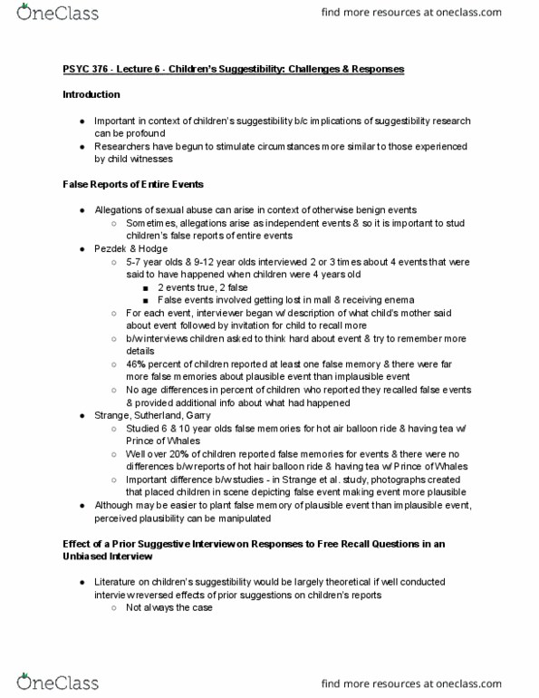 PSYC 376 Lecture Notes - Lecture 6: Hot Air Balloon, No Age, Enema thumbnail