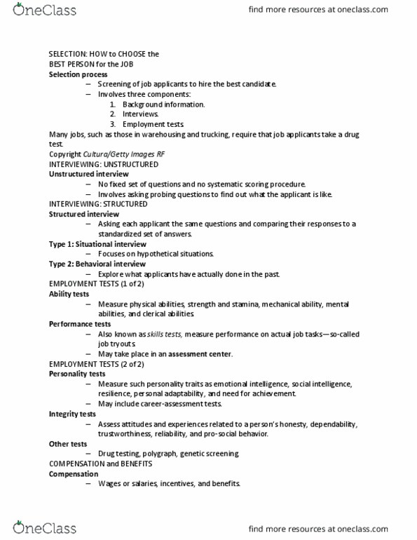 BMRT 11009 Lecture Notes - Lecture 32: Unstructured Interview, Prosocial Behavior, Assessment Centre thumbnail