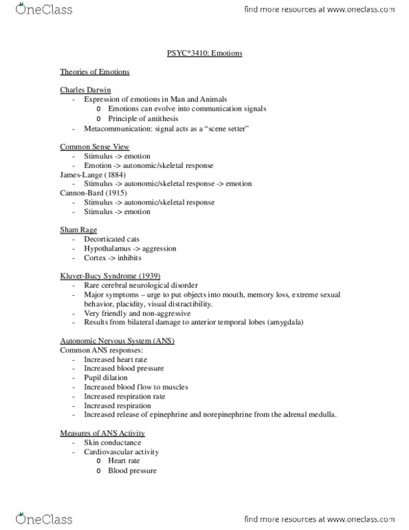 PSYC 3410 Lecture Notes - Striatum, Vasopressin, Monoamine Oxidase A thumbnail