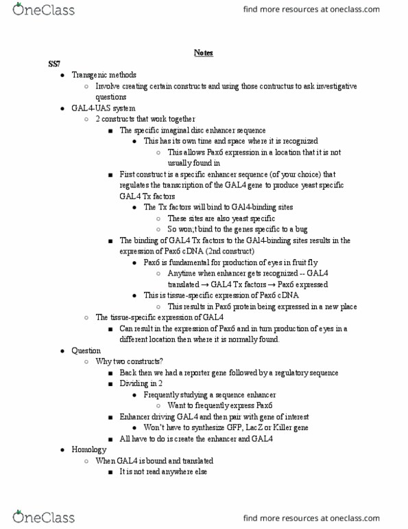 BIO380H5 Lecture Notes - Lecture 8: Pax6, China Railways Ss8, Imaginal Disc thumbnail