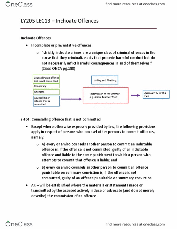 LY205 Lecture Notes - Lecture 13: Indictable Offence, Summary Offence, Jaguar thumbnail
