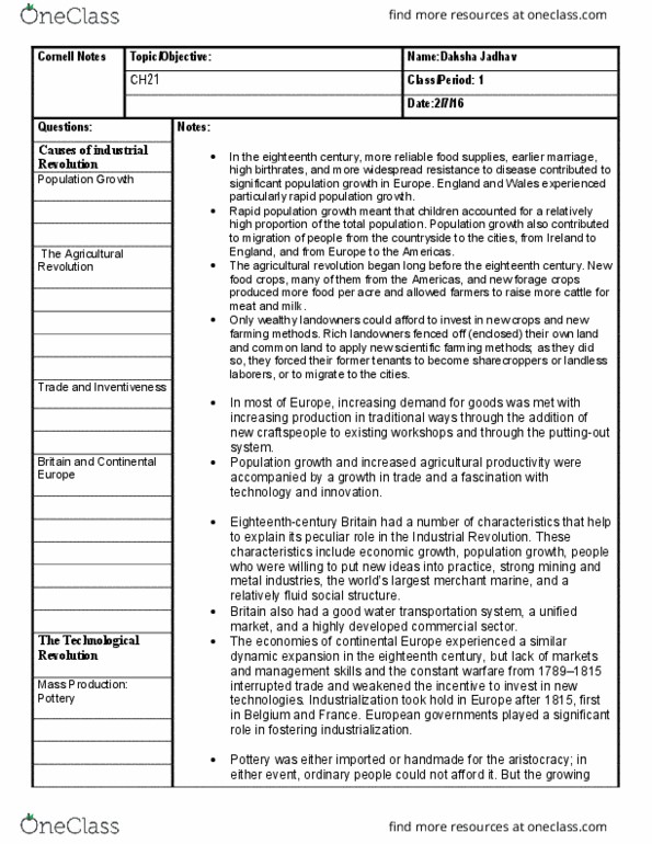 HTS 2001 Lecture Notes - Lecture 14: Sharecropping, Scientific Method, Corn Laws thumbnail