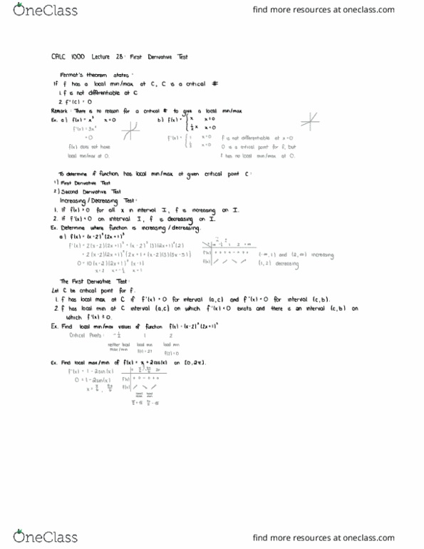 Calculus 1000A/B Lecture Notes - Lecture 28: Minimax thumbnail