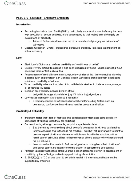 PSYC 376 Lecture Notes - Lecture 9: Polygraph, Sufficient Statistic, Structured Interview thumbnail