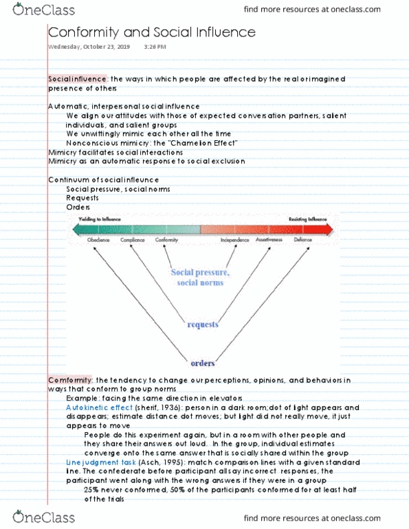 PSC 151 Lecture 8: Conformity and Social Influence thumbnail