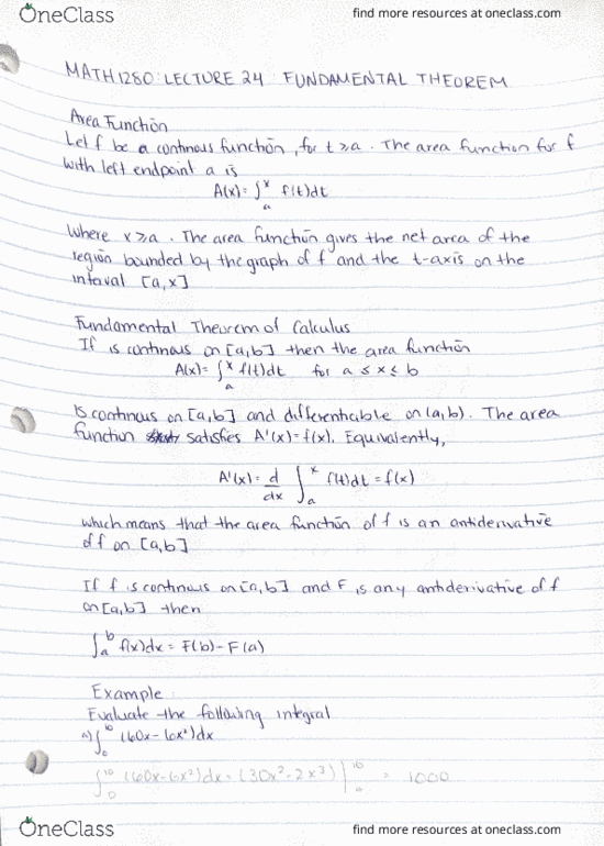 MATH 1280 Lecture 24: FUNDAMENTAL THEOREM cover image