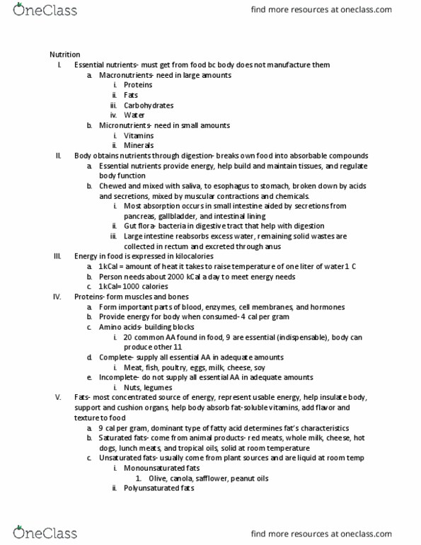 FTWL 106 Lecture Notes - Lecture 8: Monounsaturated Fat, Polyunsaturated Fat, Lunch Meat thumbnail