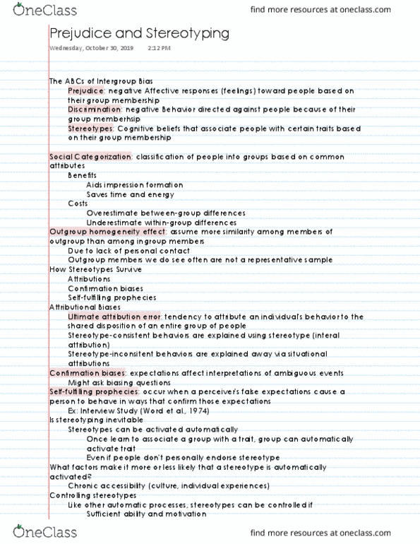 PSC 151 Lecture 9: Prejudice and Stereotyping thumbnail