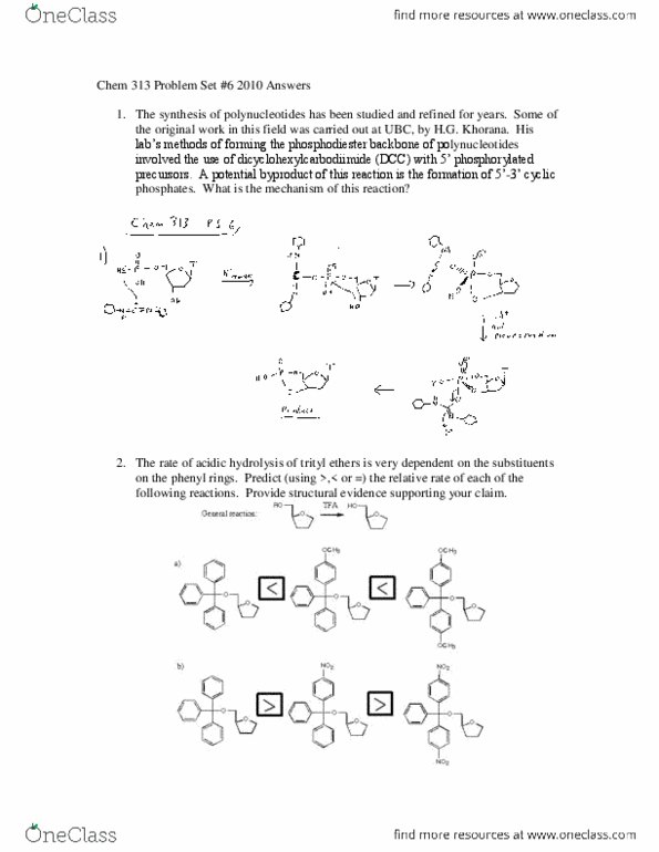 CHEM 313 Chapter Notes -Oligonucleotide Synthesis, Dehalogenase, Acetic Anhydride thumbnail