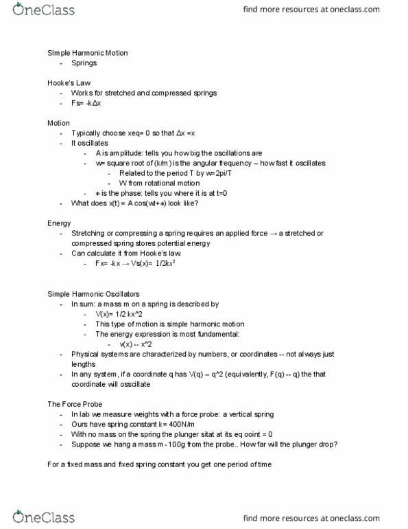 PHY 101 Lecture Notes - Lecture 15: Angular Frequency, Circular Motion, Centripetal Force thumbnail