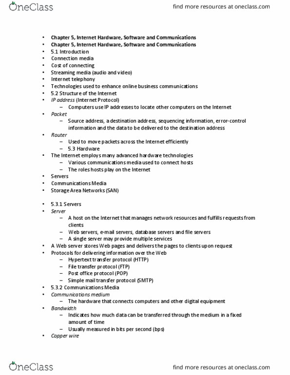 BUS 10123 Lecture Notes - Lecture 6: Simple Mail Transfer Protocol, File Transfer Protocol, Hypertext Transfer Protocol thumbnail