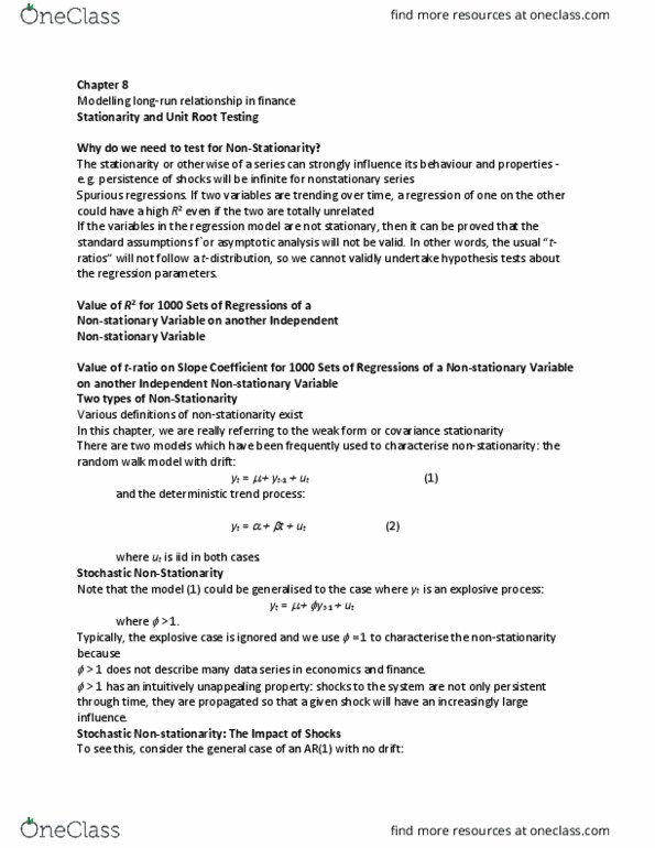 BUS 10123 Lecture Notes - Lecture 24: Cointegration, Unit Root, Asymptotic Analysis thumbnail