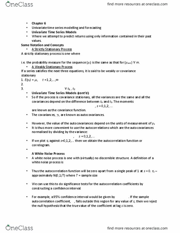 BUS 10123 Lecture Notes - Lecture 26: Autocovariance, Stationary Process, Time Series thumbnail