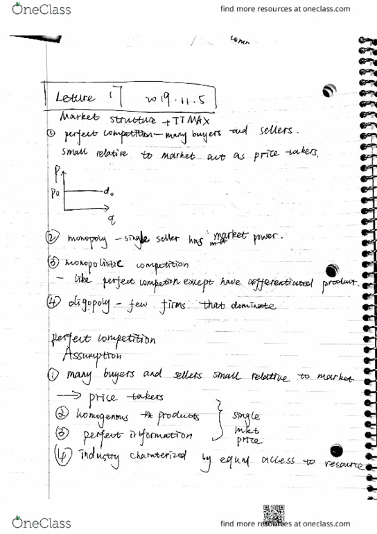 ECON 212 Lecture Notes - Lecture 17: Market Power, Paisa, Market Structure cover image