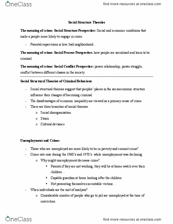 Sociology 2266A/B Lecture Notes - Lecture 8: Social Disorganization Theory, Blue-Collar Worker, Ritualism In The Church Of England thumbnail