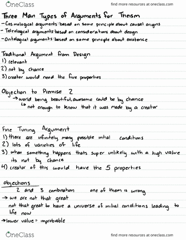 PHIL 100 Lecture Notes - Lecture 20: Ontological Argument, Theism, If And Only If thumbnail