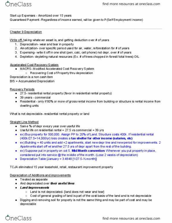 TAX 9930 Lecture Notes - Lecture 8: List Of Highest-Grossing Films, Macrs, Tax Shelter thumbnail