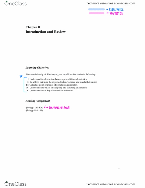 IE 33000 Lecture Notes - Lecture 1: Central Limit Theorem, Statistical Parameter, Standard Deviation thumbnail