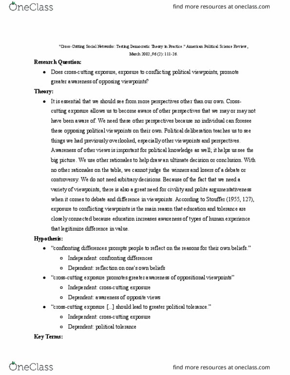 PSC 210 Chapter Notes - Chapter 5: American Political Science Review, Spencer Foundation thumbnail