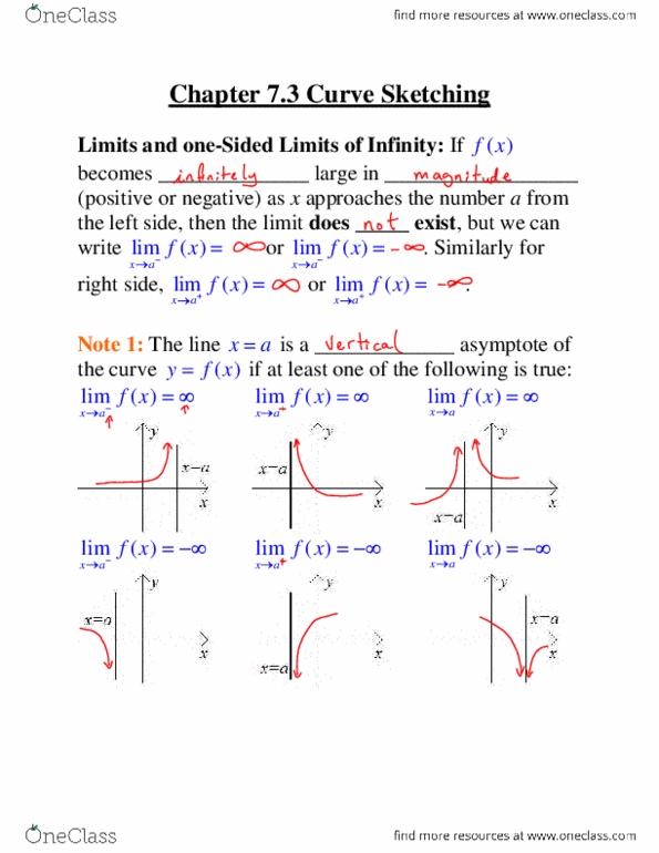 MATH 157 Lecture Notes - Maxima And Minima, Asymptote thumbnail