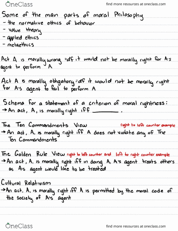 PHIL 100 Lecture Notes - Lecture 22: Golden Rule, Moral Agency, If And Only If thumbnail