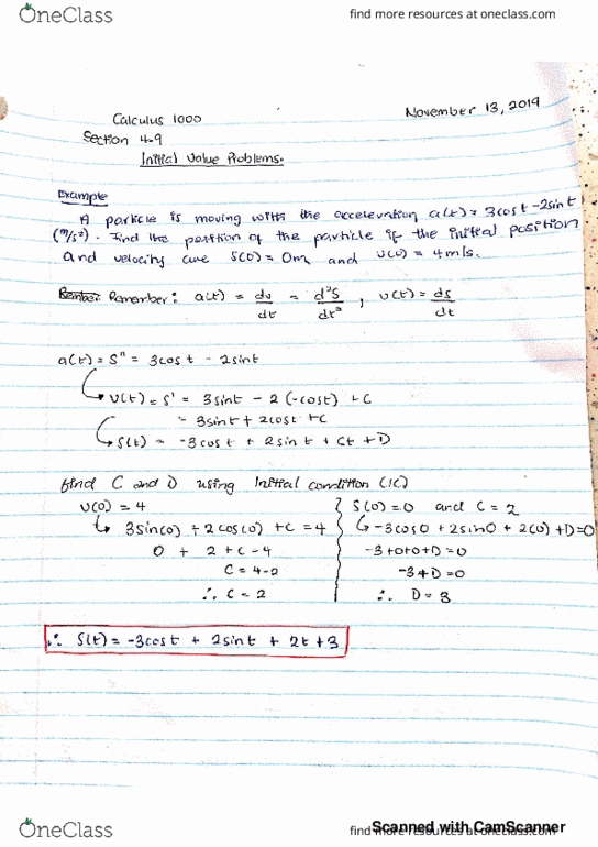 Calculus 1000A/B Lecture 40: Initial Value Problems cover image