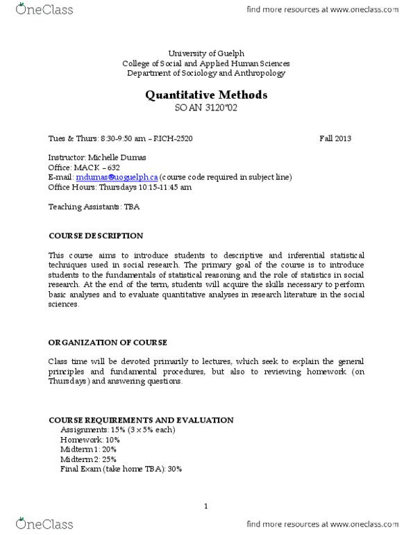 SOAN 3120 Chapter Notes -Sampling Distribution, Scientific Calculator, Statistical Hypothesis Testing thumbnail