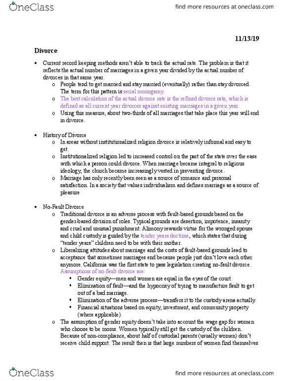 H_D 204 Lecture Notes - Lecture 17: Tender Years Doctrine, Tender Years, Community Property thumbnail