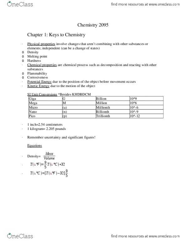 CHM 2095 Chapter Notes -Paramagnetism, Antibonding Molecular Orbital, Molecular Mass thumbnail