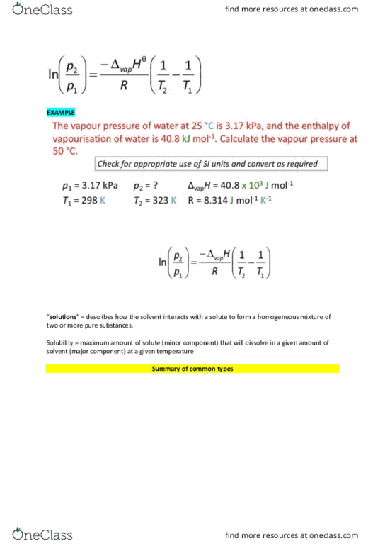 CHEM1100 Lecture Notes - Lecture 6: Solvation, Dynamic Equilibrium, Equilibrium Constant thumbnail