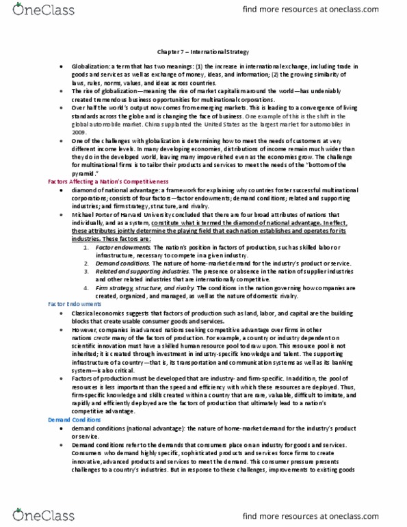 MGT 409 Lecture Notes - Lecture 1: Human Resource Management, United States Dollar, Mercosur thumbnail