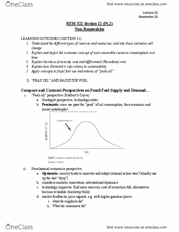 REM 321 Lecture Notes - Lecture 18: Economic Rent, Non-Renewable Resource, Demand Curve thumbnail