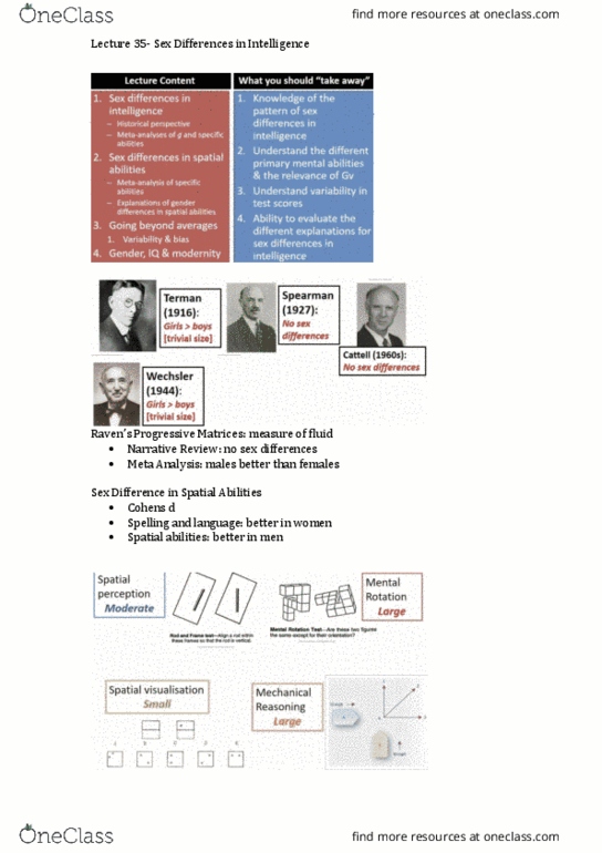 PSYC2013 Lecture 35: Lecture 35- Sex Differences in Intelligence thumbnail