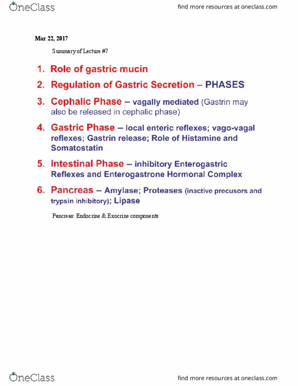 PHGY 210 Lecture Notes - Lecture 30: Trypsin Inhibitor, Pancreatic Juice, Trypsin thumbnail