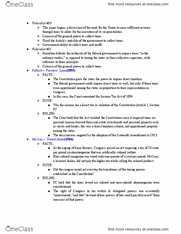 PSC 210 Chapter Notes - Chapter 13: Margarine, Direct Tax thumbnail