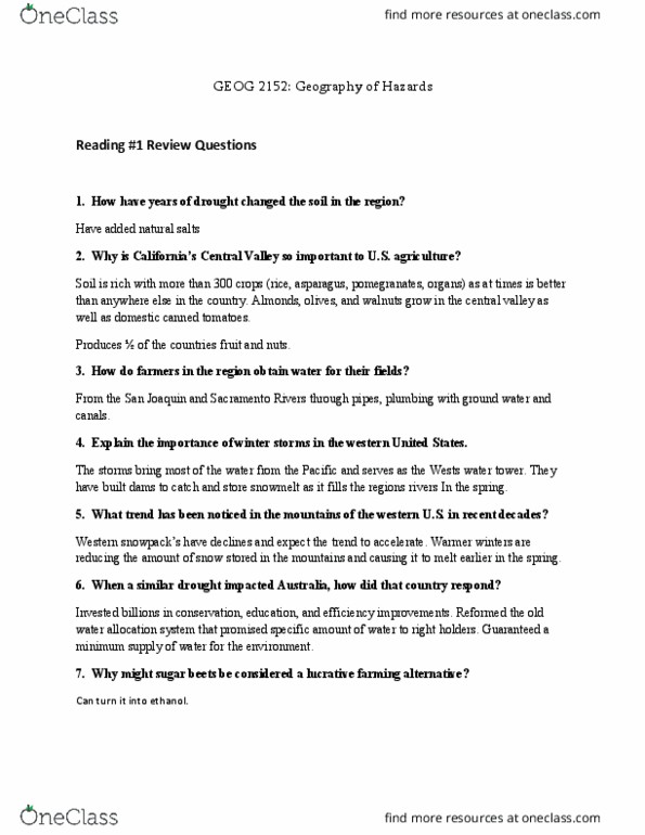 Geography 2152F/G Lecture 1: Reading 1 Questions thumbnail