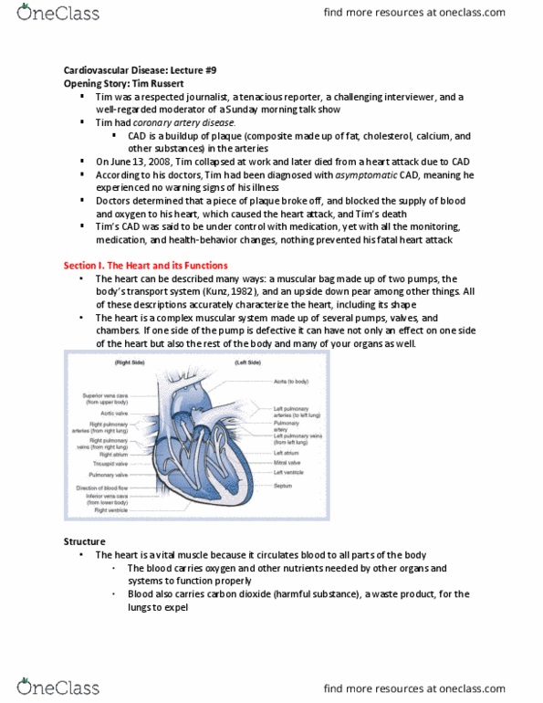 Psychology 2036A/B Lecture Notes - Lecture 9: Coronary Artery Disease, Coronary Circulation, Cardiovascular Disease thumbnail