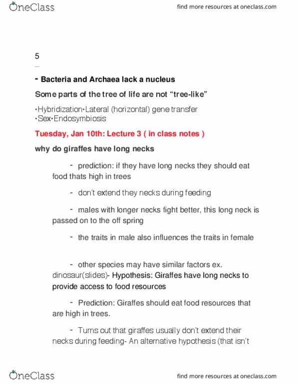 BIOLOGY 1M03 Lecture Notes - Lecture 4: Archaea, Eusociality, Null Hypothesis thumbnail