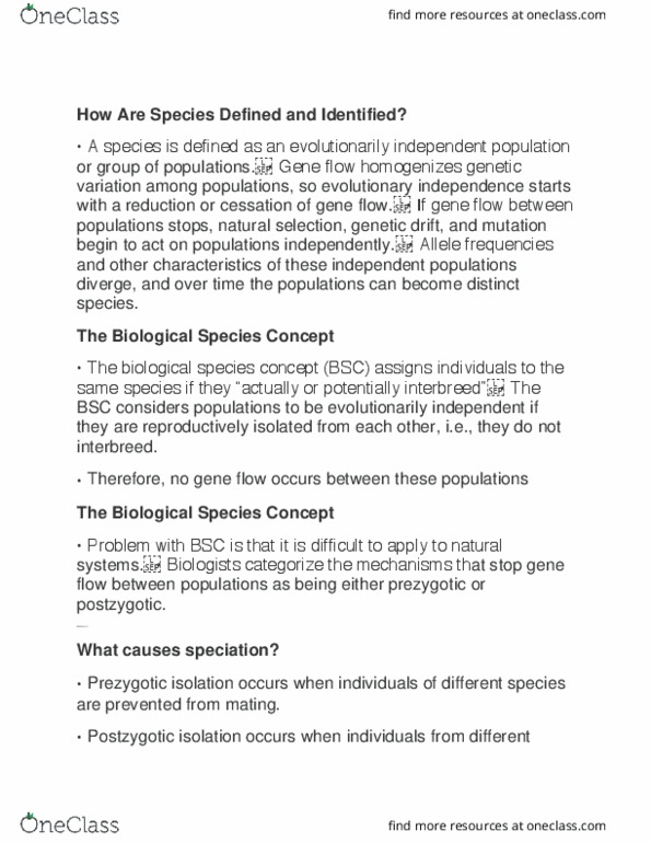 BIOLOGY 1M03 Lecture Notes - Lecture 18: Genetic Drift, Gene Flow, Allele thumbnail