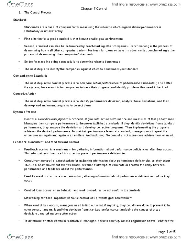 ADMS 3930 Chapter Notes - Chapter 7: Good Housekeeping, Time Control, Total Quality Management thumbnail