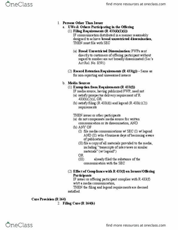 LAW 634 Lecture Notes - Lecture 24: Regulation Fair Disclosure, Casebook thumbnail