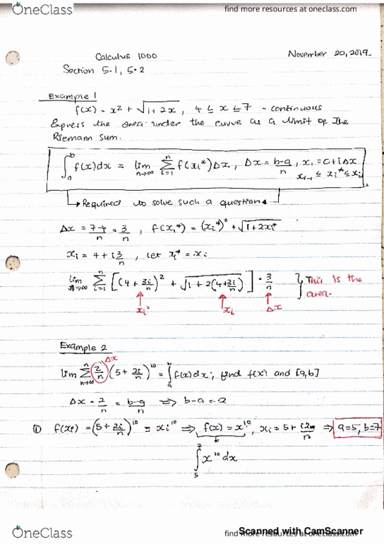 Calculus 1000A/B Lecture 44: Section 5.1, 5.2 cover image