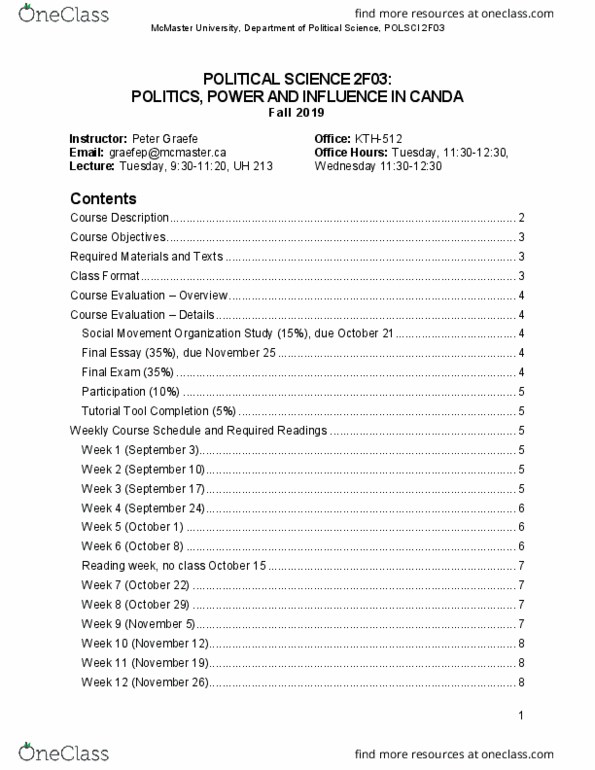 POLSCI 2F03 Chapter Notes - Chapter 0: Social Movement Organization, Corporatization, University Of British Columbia Press thumbnail