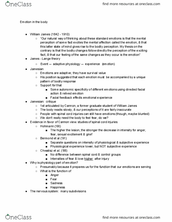 PSC 154 Lecture Notes - Lecture 5: Autonomic Nervous System, Cardiac Output, Meta-Analysis thumbnail