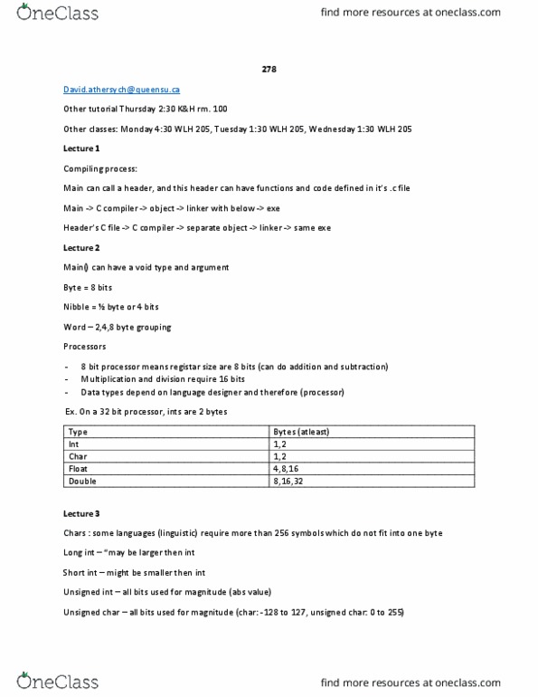 ELEC 278 Lecture Notes - Void Type, Init, In C thumbnail