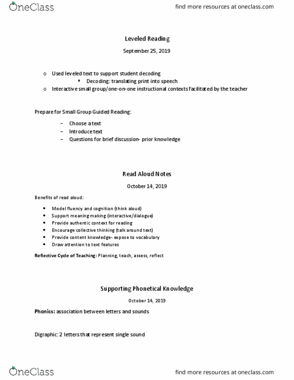 TCH 208 Lecture Notes - Lecture 3: Phonics thumbnail